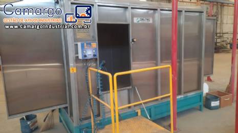Cabine de pintura p� branco com ciclone Deltec