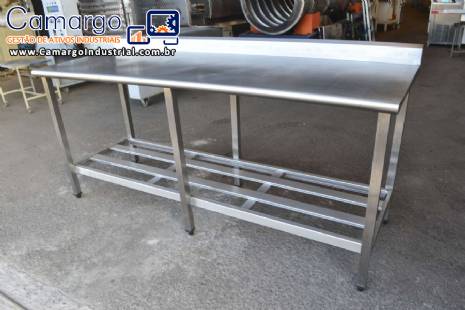 Mesa de aço inox 700 mm x 2000 mm Euro Formas