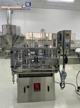 Envasadora dosadora volumtrica com seladora e tampadora em inox Delgo 2000 potes por hora
